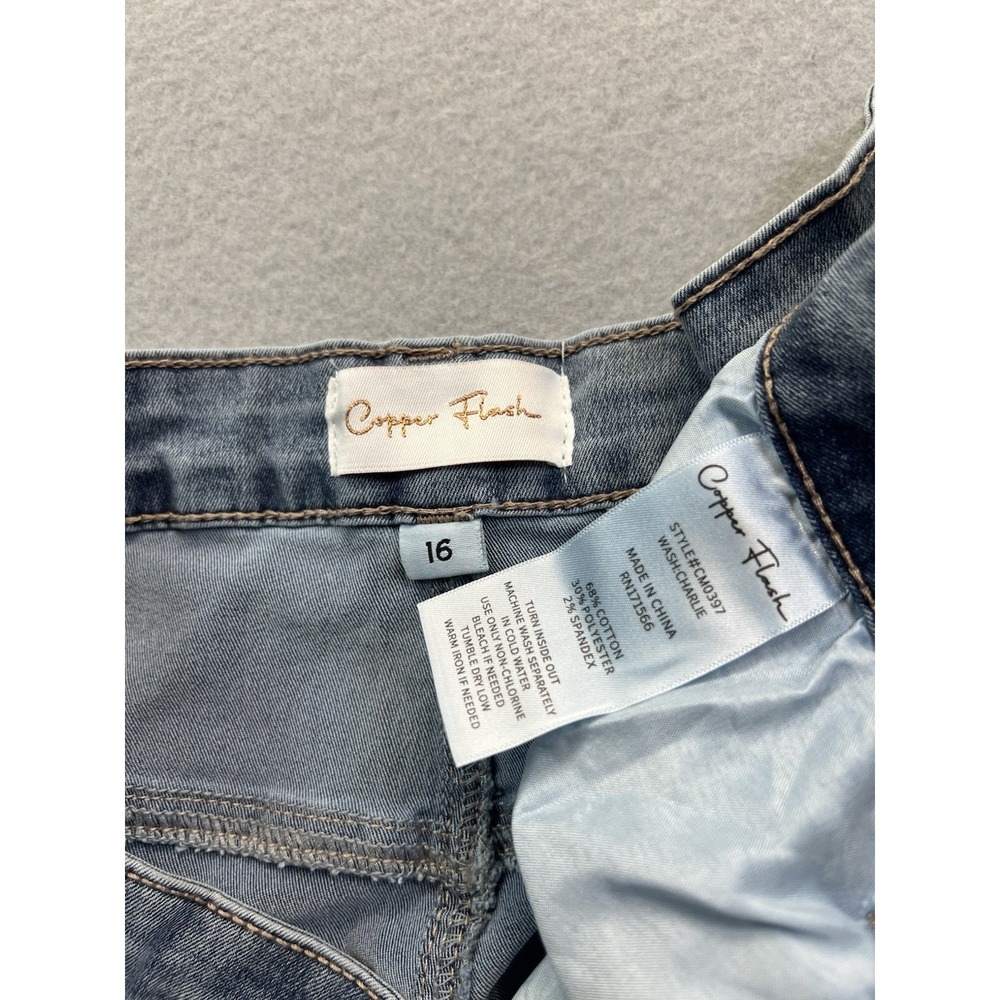 Copper Flash Women's 16 (34x30) High Rise Wide Leg Denim‎ Jeans Ultra Stretch - Picture 6 of 8